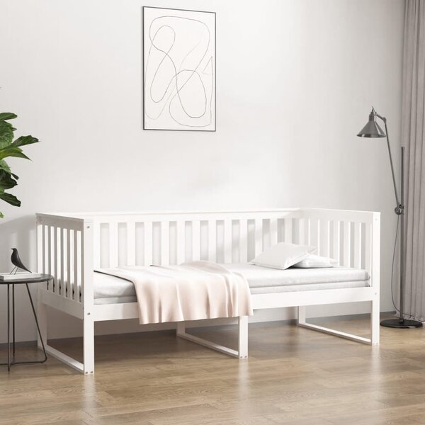 Dnevni krevet bez madraca bijeli 90 x 190 cm masivna borovina - Bijela / 90 x 190 cm