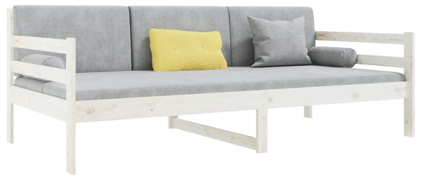 Dnevni krevet bez madraca bijeli 90 x 190 cm masivna borovina - Bijela / 90 x 190 cm
