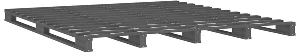 Krevet od paleta sivi 120x190 cm od masivne borovine bračni - Siva / 120 x 190 cm