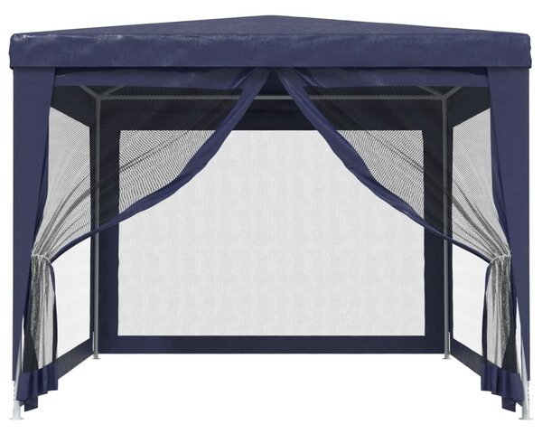 Šator za zabave s 4 mrežasta bočna zida plavi 3 x 4 m HDPE - Plava / 3 x 4 m