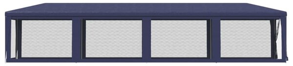 Šator za zabave s 10 mrežastih bočnih zidova plavi 3x12 m HDPE - Plava / 3 x 12 m