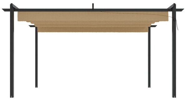 Vrtna sjenica s pomičnim krovom 4 x 3 m smeđesiva - Tupe / 4 x 3 x 2.2 m