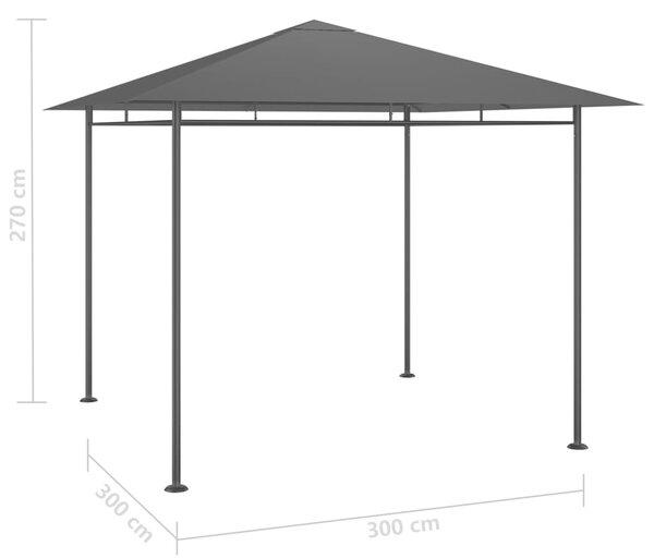 Sjenica 3 x 3 x 2,7 m antracit 180 g/m² - Antracitno siva / N/A