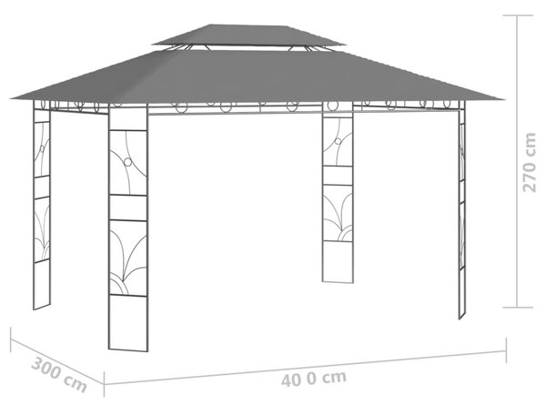 Sjenica 4 x 3 x 2,7 m antracit 160 g/m² - Antracitno siva / N/A