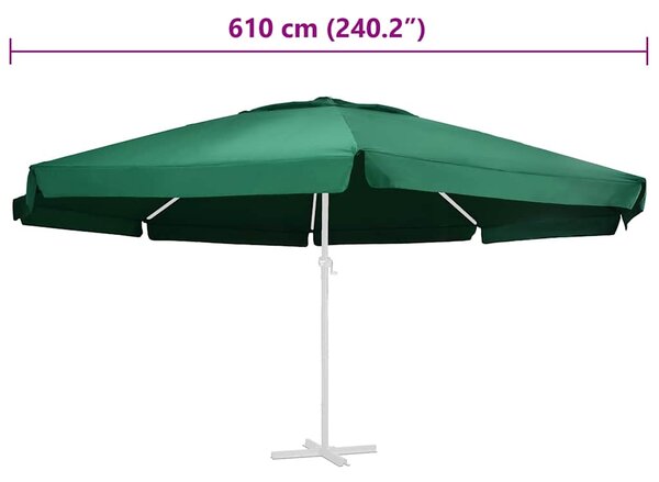 Zamjenska tkanina za vrtni suncobran zelena 610 cm - Zelena / Φ 610 cm