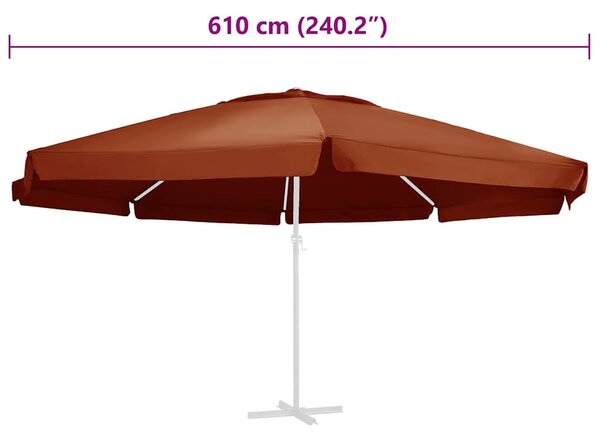 Zamjenska tkanina za vrtni suncobran boja cigle 610 cm - Terakota / Φ 610 cm