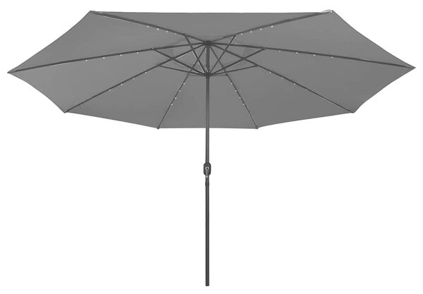 Vrtni suncobran s LED svjetlima 400 cm antracit - Antracitno siva / N/A