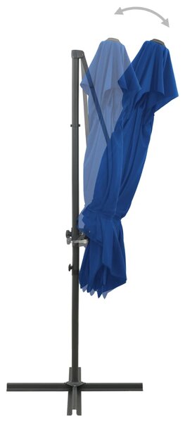 Konzolni vrtni suncobran s dvostrukim vrhom 250 x 250 cm azurni - Plava / N/A