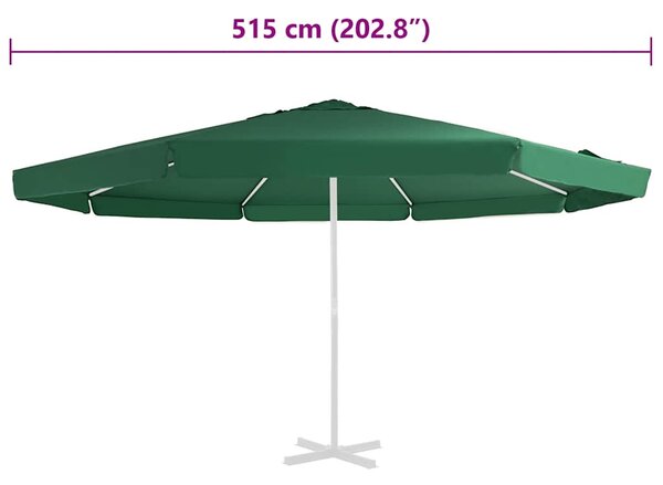 Zamjenska tkanina za vrtni suncobran 515 cm zelena - Zelena / Φ 515 cm
