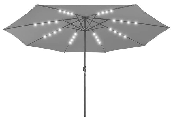Vrtni suncobran s LED svjetlima 400 cm antracit - Antracitno siva / N/A