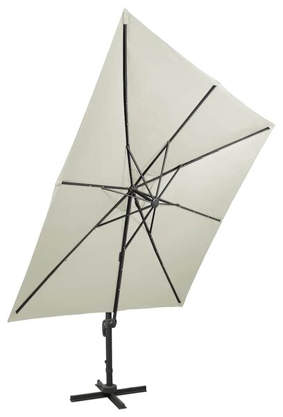 Konzolni vrtni suncobran sa stupom LED 300 cm boja pijeska - Bež / N/A