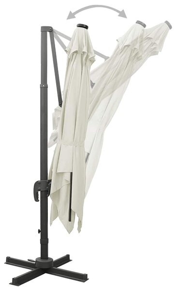 Konzolni vrtni suncobran sa stupom LED 300 cm boja pijeska - Bež / N/A
