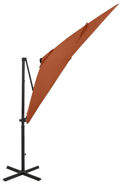 Konzolni vrtni suncobran sa stupom LED 250 cm terakota - Smeđa / 250 cm