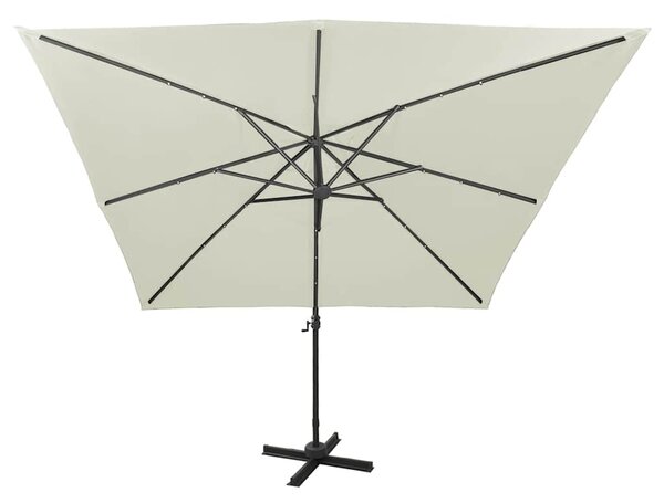 Konzolni vrtni suncobran sa stupom LED 300 cm boja pijeska - Bež / N/A