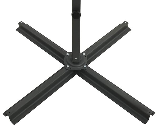 Konzolni vrtni suncobran sa stupom i LED svjetlima 250 cm bordo - Crvena / 250 cm