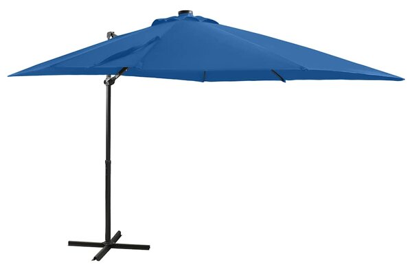 Konzolni vrtni suncobran sa stupom LED 250 cm azurnoplavi - Plava / 250 cm