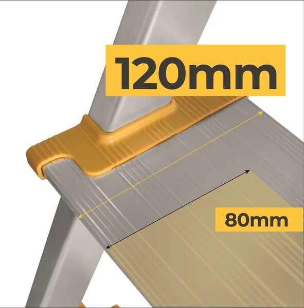 Aluminijske ljestve 3 prečke 150 kg - ekstra široke prečke