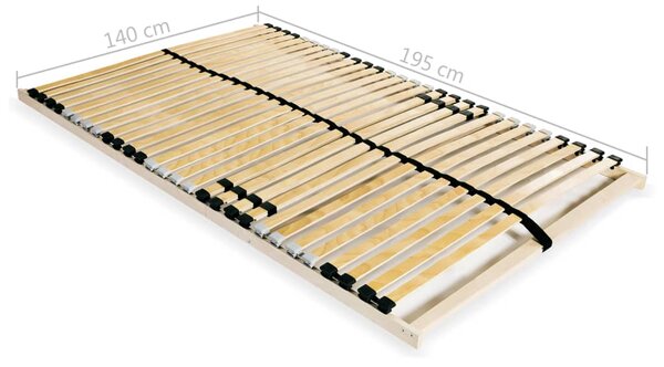 Podnica za krevet s 28 letvice i 7 zona 140 x 200 cm - Smeđa / 140 x 200 cm