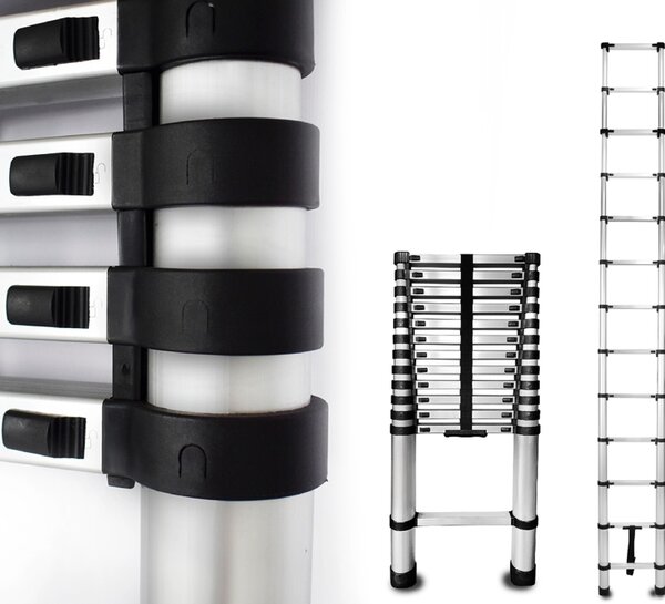 Aluminijske teleskopske ljestve 13 stepenica 125 kg