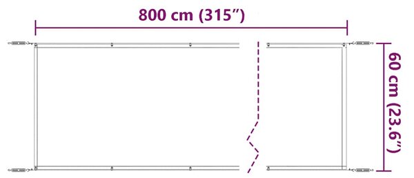 Okomita tenda bijela 60 x 800 cm od tkanine Oxford - Bijela / 60 x 800 cm