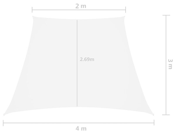 Jedro protiv sunca od tkanine Oxford trapezno 2/4 x 3 m bijelo - Bijela / 2/4 x 3 m