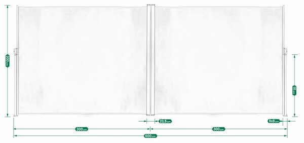 Bočna tenda za terasu 200×600 cm - antracit