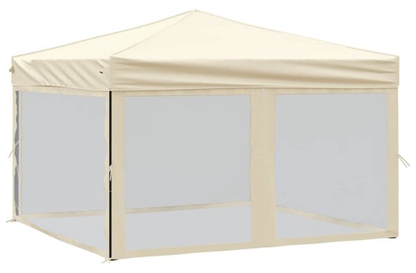 Sklopivi šator za zabave s bočnim zidovima 3 x 3 m krem - Krema / 3 x 3 m