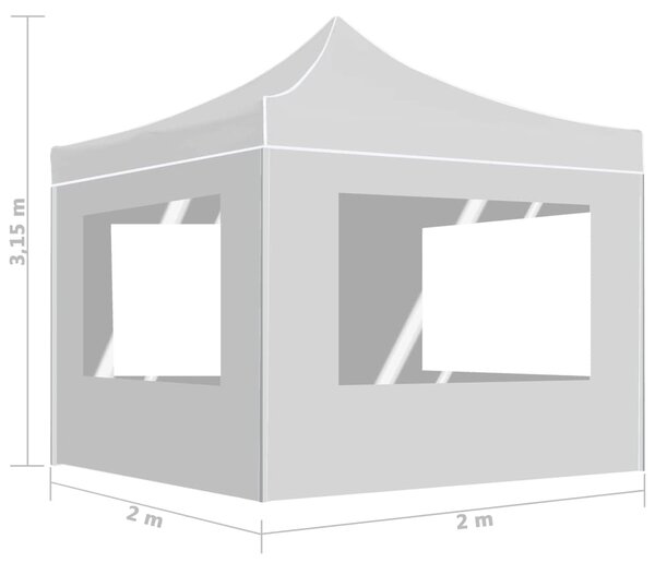 Sklopivi šator za zabave sa zidovima aluminijski 2 x 2 m bijeli - Bijela / N/A