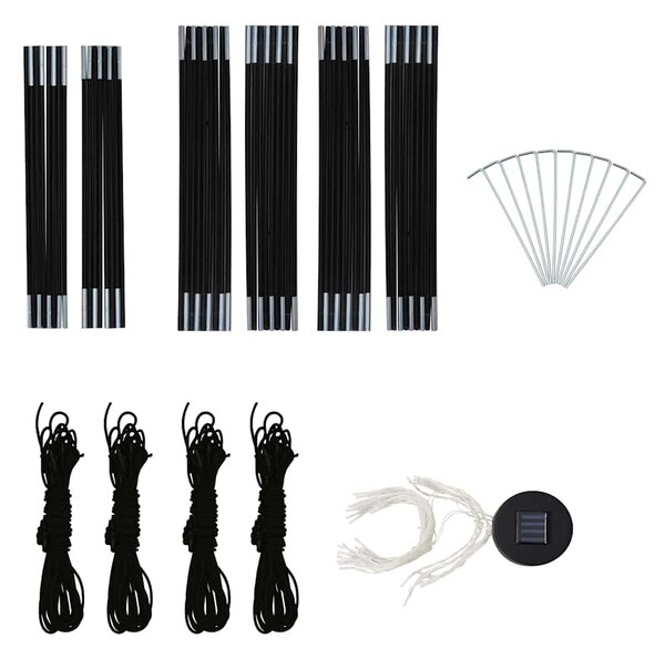 Šator za zabave LED s 4 bočna zida 3,6 x 3,6 x 2,3 m plavi - Plava / N/A