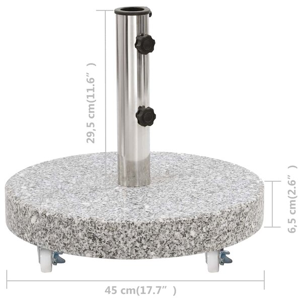 Stalak za suncobran od granita 30 kg okrugli sivi - Siva / N/A