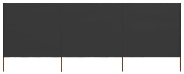 Vjetrobran s 3 panela od tkanine 400 x 80 cm antracit - Antracitno siva / 400 x 80 cm