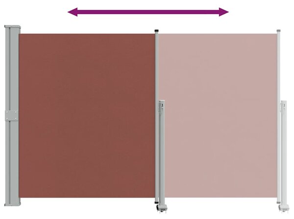 Uvlačiva bočna tenda za terasu 160 x 300 cm smeđa - Smeđa / 160 x 300 cm