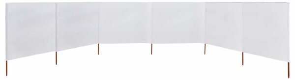 Vjetrobran sa 6 panela od tkanine 800 x 120 cm pješčano bijeli - Bijela / 800 x 120 cm