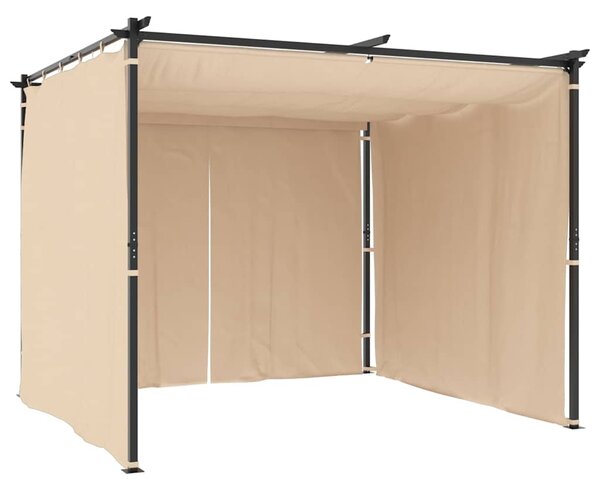 Sjenica sa zastorima 3 x 3 m krem čelična - Krema / 3 x 3 m