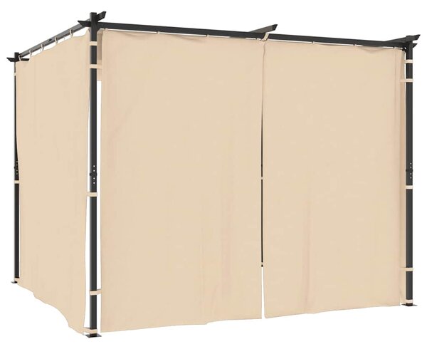 Sjenica sa zastorima 3 x 3 m krem čelična - Krema / 3 x 3 m