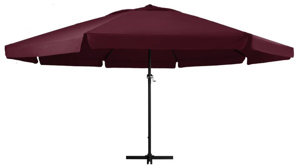 Vrtni suncobran s aluminijskim stupom 600 cm bordo - Crvena / 600 cm