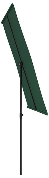 Vrtni suncobran s aluminijskim stupom 2 x 1,5 m zeleni - Zelena / 200 x 150 cm