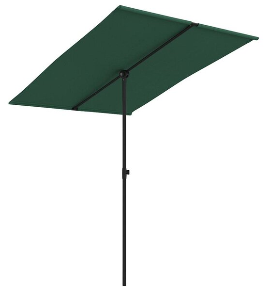 Vrtni suncobran s aluminijskim stupom 2 x 1,5 m zeleni - Zelena / 200 x 150 cm