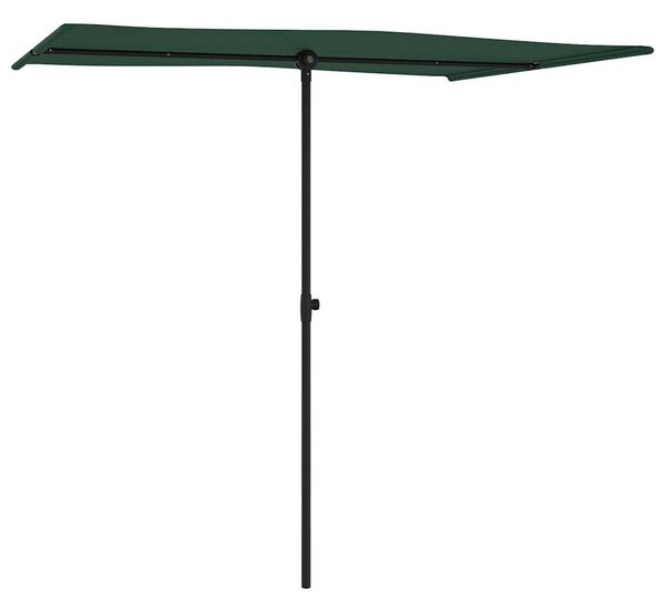 Vrtni suncobran s aluminijskim stupom 2 x 1,5 m zeleni - Zelena / 200 x 150 cm
