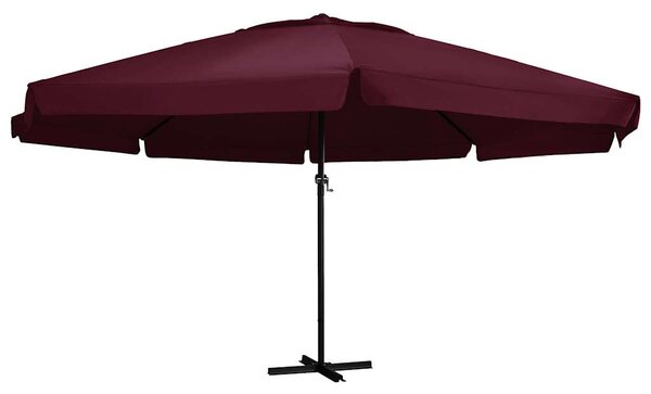 Vrtni suncobran s aluminijskim stupom 600 cm bordo - Crvena / 600 cm