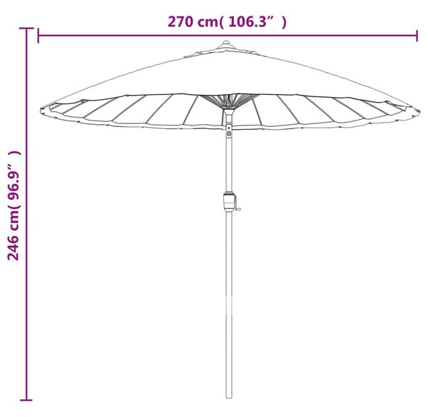 Vanjski suncobran s aluminijskim stupom 270 cm azurnoplavi - Plava / N/A