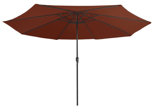 Vrtni suncobran s metalnim stupom 390 cm terakota - Smeđa / N/A