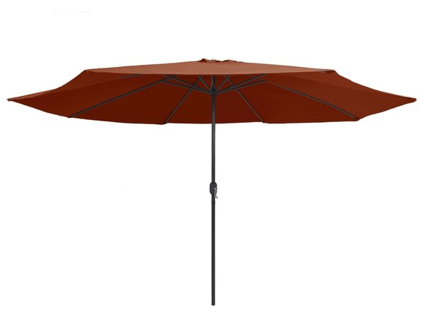 Vrtni suncobran s metalnim stupom 390 cm terakota - Smeđa / N/A