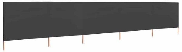 Vjetrobran s 5 panela od tkanine 600 x 160 cm antracit - Antracitno siva / 600 x 160 cm