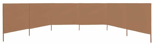 Vjetrobran sa 6 panela od tkanine 800 x 120 cm smeđe-sivi - Tupe / 800 x 120 cm