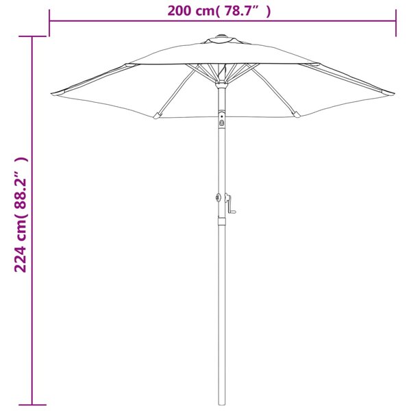 Suncobran pješčano bijeli 200 x 224 cm aluminijski - Bijela / N/A
