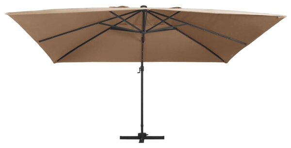 Konzolni vrtni suncobran LED sa stupom 400 x 300 cm smeđesivi - Tupe / 400 x 300 cm (7 x 5 cm)