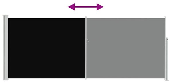 Uvlačiva bočna tenda 120 x 300 cm crna - Crna / 117 x 300 cm