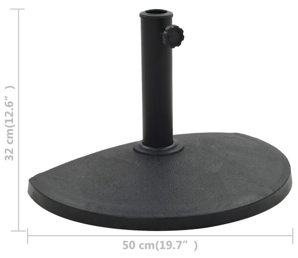 Stalak za suncobran od poliesterske smole polukružni 9 kg crni - Crna / N/A