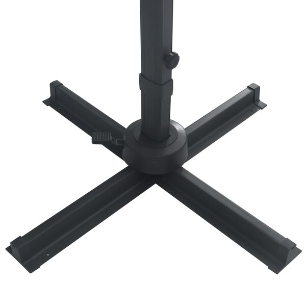 Konzolni vrtni suncobran LED sa stupom 400 x 300 cm smeđesivi - Tupe / 400 x 300 cm (7 x 5 cm)